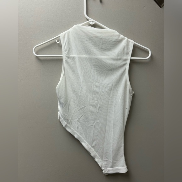Shein White Meshed Mock Neck Tank Top - Picture 1 of 2